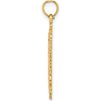 14K Two-Tone Gold Cross with Lace Trim Charm - 21.7mm Length by Oro Pregiato