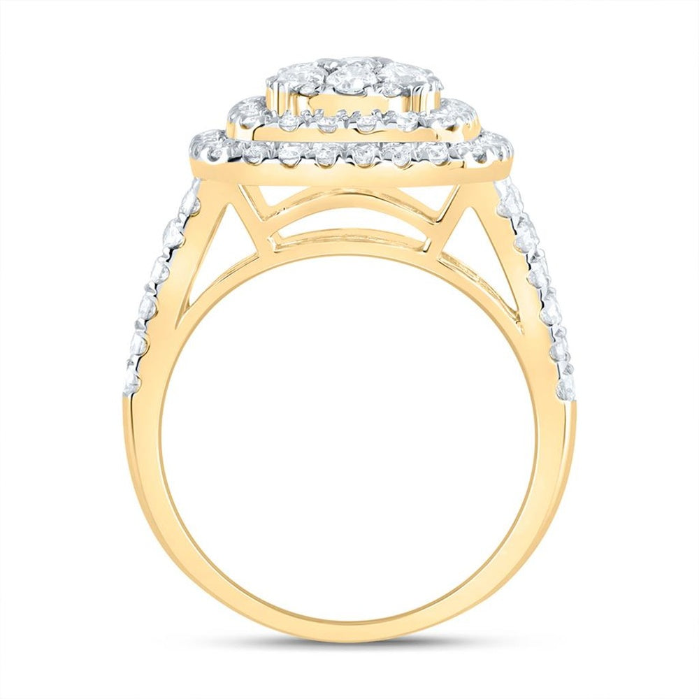 14K Two-Tone Gold Cushion Diamond Bridal Ring - 1 3/8 Carat Total Diamond Weight
