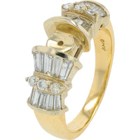 14K Two-Tone Gold Diamond Bridal Ring Set - 0.804 Carat Total Diamond Weight
