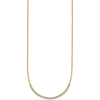 14K Two-Tone Gold Diamond-Cut Beaded Necklace - 18-inch Length with Lobster Clasp by 0