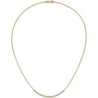 14K Two-Tone Gold Diamond-Cut Beaded Necklace - 18-inch Length with Lobster Clasp by 0