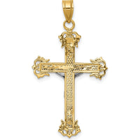 14K Two-Tone Gold Diamond-cut Crucifix Pendant - 40mm Length, 22mm Width by Oro Pregiato