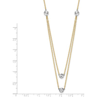14K Two-Tone Gold Diamond-Cut Disc Double Layer Necklace 17" by 0