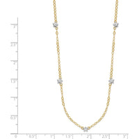 14K Two-Tone Gold Diamond-Cut Star Station Necklace with 16" Chain and 2" Extender by 0