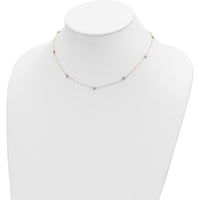 14K Two-Tone Gold Diamond-Cut Star Station Necklace with 16" Chain and 2" Extender by 0
