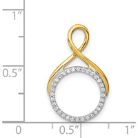 14K Two-Tone Gold Diamond Fancy Circle Pendant with Round Diamonds - 0.10 Carat Total Diamond Weight by Monteluci Fine Jewelry