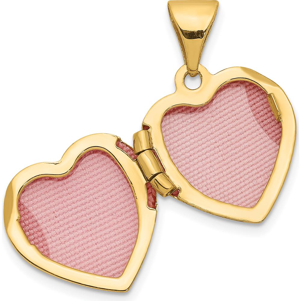 14K Two-Tone Gold Diamond Heart Locket with Poem and Reversible Design by Monteluci Fine Jewelry