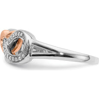14K Two-Tone Gold Diamond Infinity Heart Ring with 24 Round Diamonds - 0.06 Carat Total Diamond Weight by 0