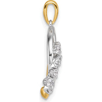 14K Two-Tone Gold Diamond Intertwined Circles Pendant - 0.18 Carat Total Diamond Weight by Oro Pregiato