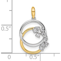 14K Two-Tone Gold Diamond Intertwined Circles Pendant - 0.18 Carat Total Diamond Weight by Oro Pregiato