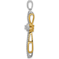 14K Two-Tone Gold Diamond Passion Cross Pendant - 1/3 Carat Total Diamond Weight by Monteluci Fine Jewelry
