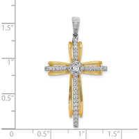 14K Two-Tone Gold Diamond Passion Cross Pendant - 1/3 Carat Total Diamond Weight by Monteluci Fine Jewelry