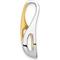 14K Two-Tone Gold Diamond Pendant with Channel Set Round Diamonds - 0.039 Carat Total Diamond Weight by Monteluci Fine Jewelry