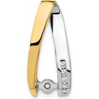 14K Two-Tone Gold Diamond Pendant with Channel Set Round Diamonds - 0.039 Carat Total Diamond Weight by Monteluci Fine Jewelry