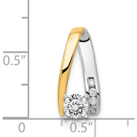 14K Two-Tone Gold Diamond Pendant with Peg-Set Round Diamonds - 0.07 Carat Total Diamond Weight by Monteluci Fine Jewelry