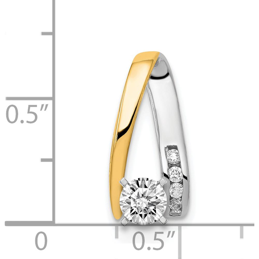 14K Two-Tone Gold Diamond Pendant with Peg-Set Round Diamonds - 0.07 Carat Total Diamond Weight by Monteluci Fine Jewelry