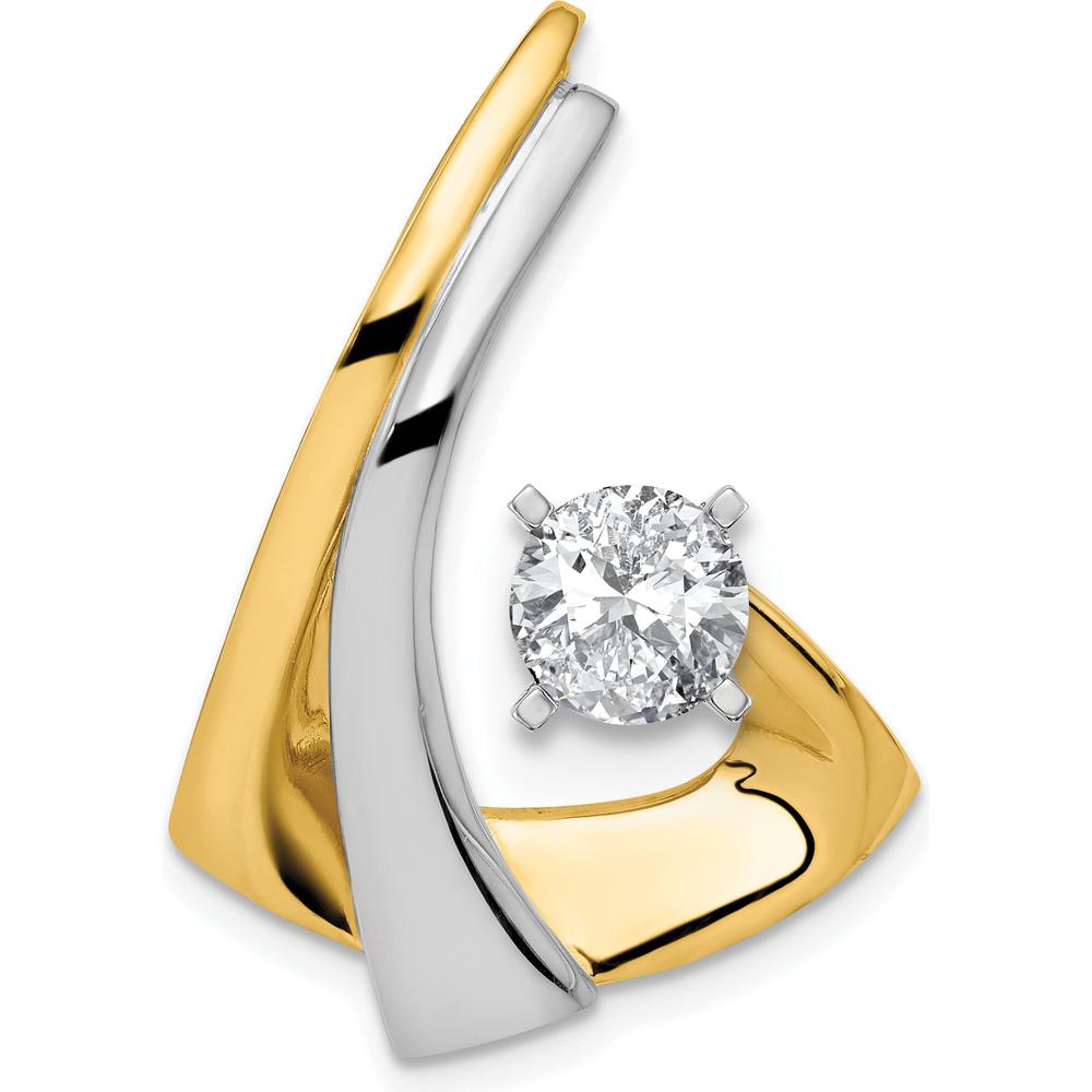 14K Two-Tone Gold Diamond Slide Mounting - Fits up to 2mm Omega by Oro Pregiato