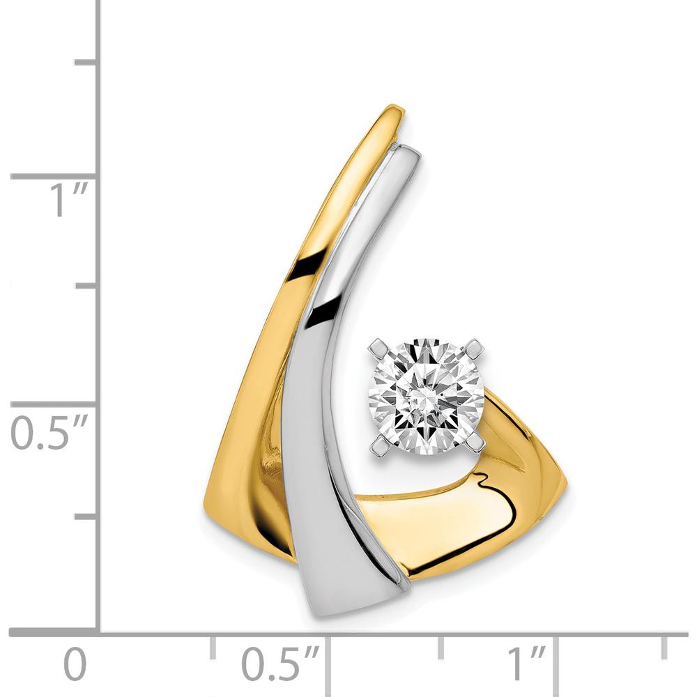 14K Two-Tone Gold Diamond Slide Mounting - Fits up to 2mm Omega by Oro Pregiato