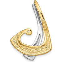 14K Two-Tone Gold Diamond Slide Mounting - Fits up to 2mm Omega by Oro Pregiato