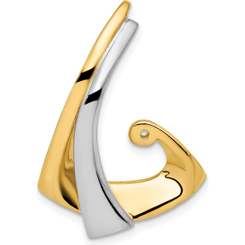 14K Two-Tone Gold Diamond Slide Mounting - Fits up to 2mm Omega by Oro Pregiato