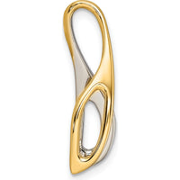 14K Two-Tone Gold Diamond Slide Mounting with Peg-Set and Channel Setting for Omega Pendant - Fits Up to 6mm Omega by Oro Pregiato