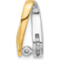 14K Two-Tone Gold Diamond Slide Pendant Mounting with Channel Set Round Diamonds by Oro Pregiato