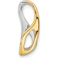 14K Two-Tone Gold Diamond Slide Pendant Mounting with Channel Set Round Diamonds by Oro Pregiato