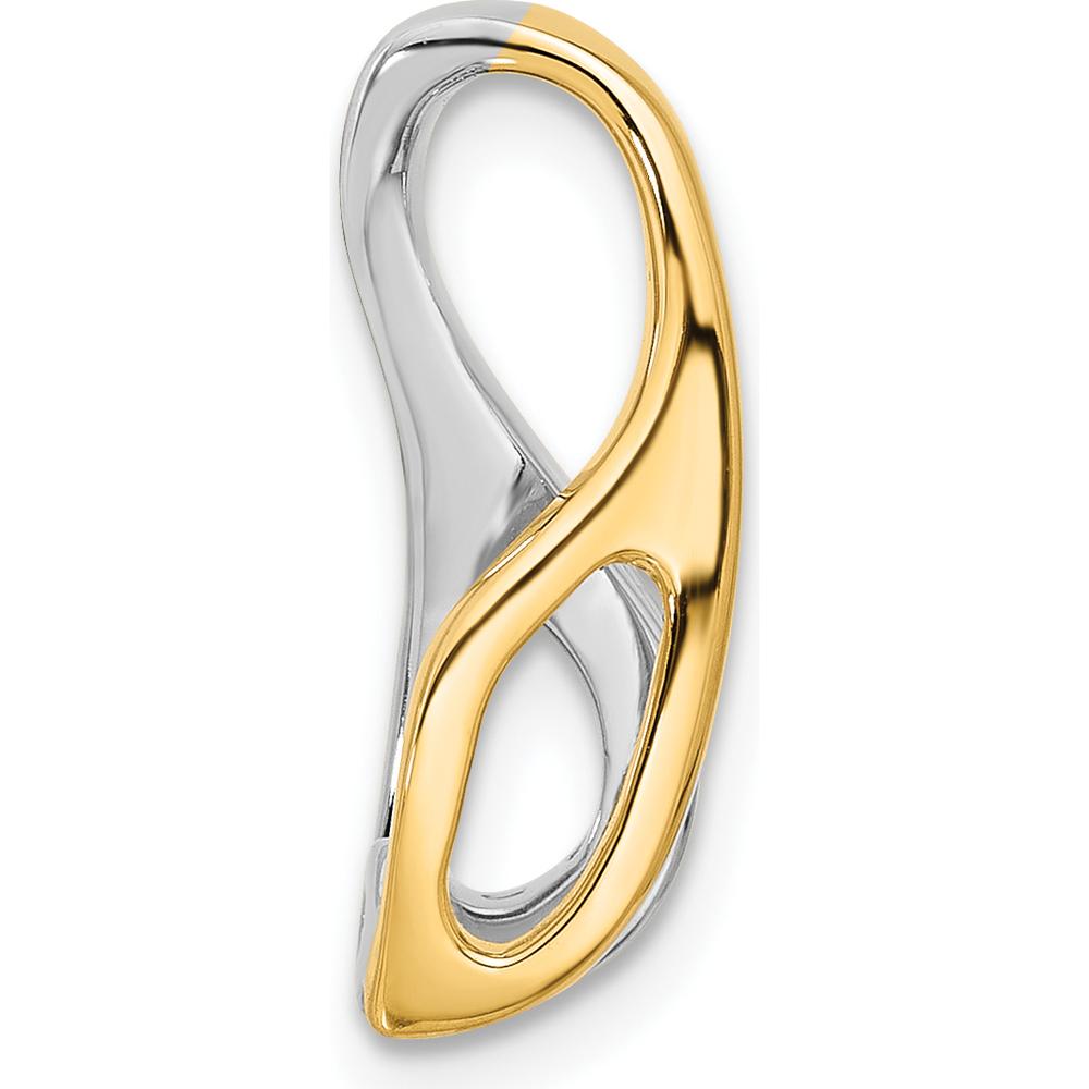 14K Two-Tone Gold Diamond Slide Pendant Mounting with Channel Set Round Diamonds by Oro Pregiato