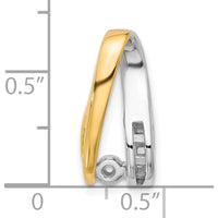 14K Two-Tone Gold Diamond Slide Pendant Mounting with Channel Set Round Diamonds by Oro Pregiato