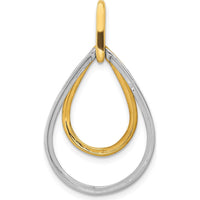 14K Two-Tone Gold Diamond Teardrop Pendant - 0.25 Carat Total Diamond Weight by Monteluci Fine Jewelry