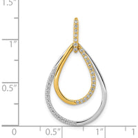14K Two-Tone Gold Diamond Teardrop Pendant - 0.25 Carat Total Diamond Weight by Monteluci Fine Jewelry