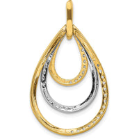 14K Two-Tone Gold Diamond Triple Teardrop Pendant - 1/2 Carat Total Diamond Weight by Monteluci Fine Jewelry