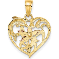 14K Two-Tone Gold Dolphin and Starfish Heart Charm with Rhodium Accents by Oro Pregiato