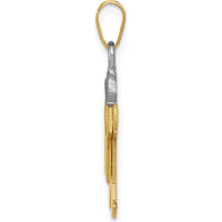 14K Two-Tone Gold Engravable Kids Boy Charm Pendant - 25mm Length by Oro Pregiato
