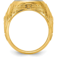 14K Two-Tone Gold Engravable Round Signet Ring - Personalized Customizable Statement Ring for Men by IBGoodman