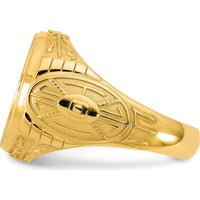 14K Two-Tone Gold Engravable Round Signet Ring - Personalized Customizable Statement Ring for Men by IBGoodman