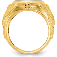 14K Two-Tone Gold Engravable Signet Ring for Men - Personalized Gift Jewelry by IBGoodman