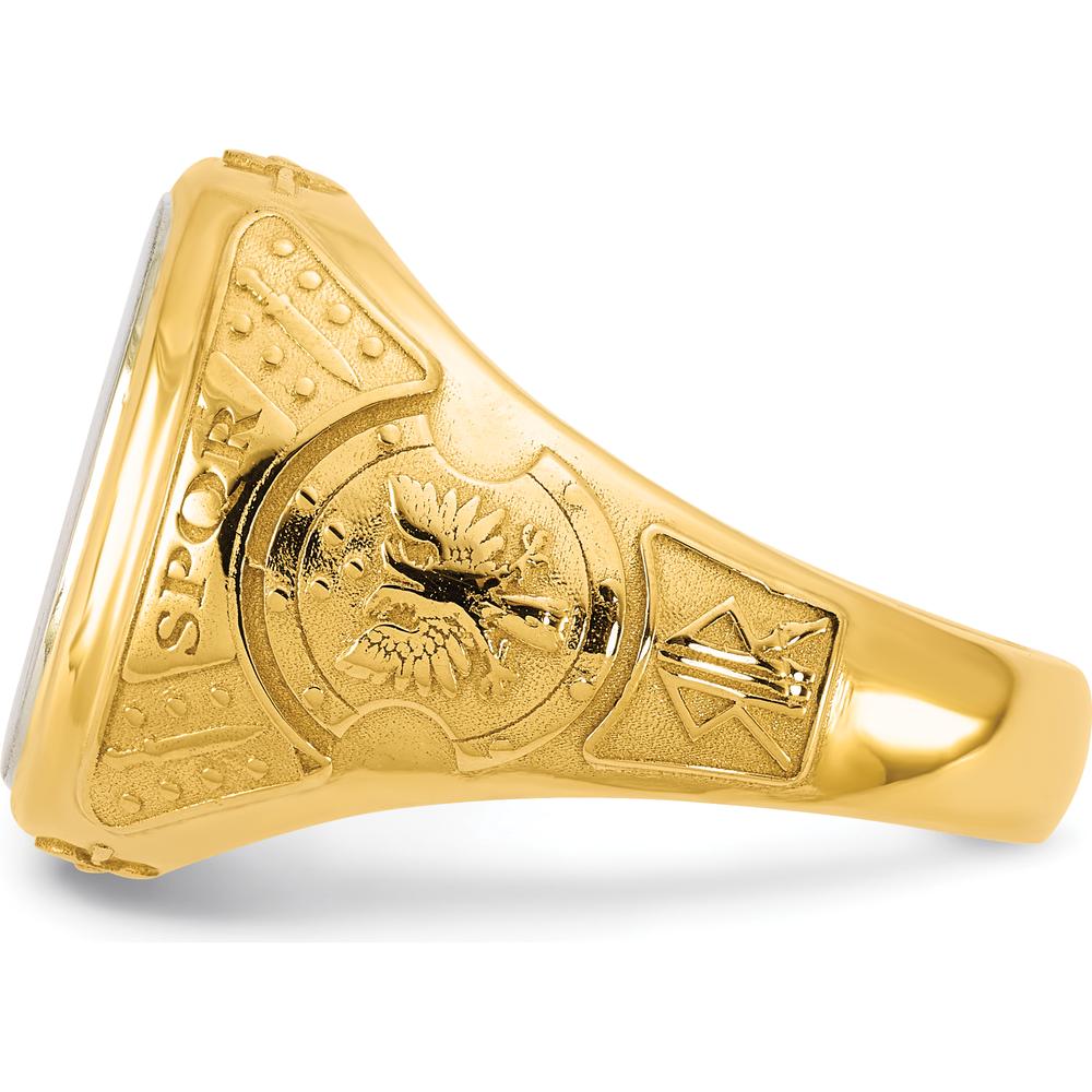 14K Two-Tone Gold Engravable Signet Ring for Men - Personalized Gift Jewelry by IBGoodman