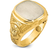14K Two-Tone Gold Engravable Signet Ring for Men - Personalized Gift Jewelry by IBGoodman