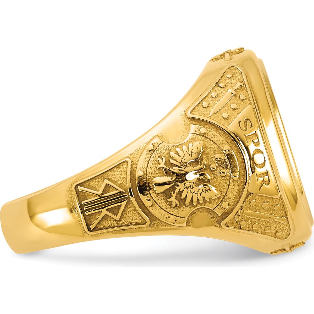 14K Two-Tone Gold Engravable Signet Ring for Men - Personalized Gift Jewelry by IBGoodman