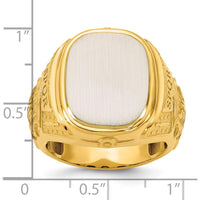 14K Two-Tone Gold Engravable Signet Ring for Men - Personalized Gift Jewelry by IBGoodman