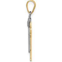 14K Two-Tone Gold Engravable The Kids Small Boy with Hat Pendant - 25mm Length by Oro Pregiato