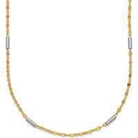 14K Two-Tone Gold Fancy 18" Diamond-cut Chain Necklace by 0