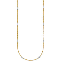 14K Two-Tone Gold Fancy 18" Diamond-cut Chain Necklace by 0