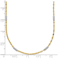 14K Two-Tone Gold Fancy 18" Diamond-cut Chain Necklace by 0