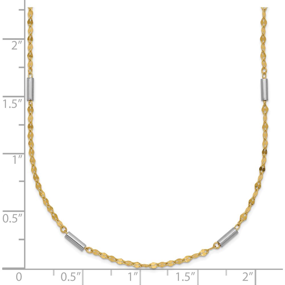 14K Two-Tone Gold Fancy 18" Diamond-cut Chain Necklace by 0