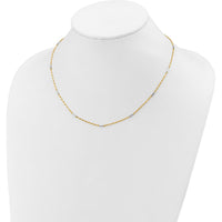 14K Two-Tone Gold Fancy 18" Diamond-cut Chain Necklace by 0