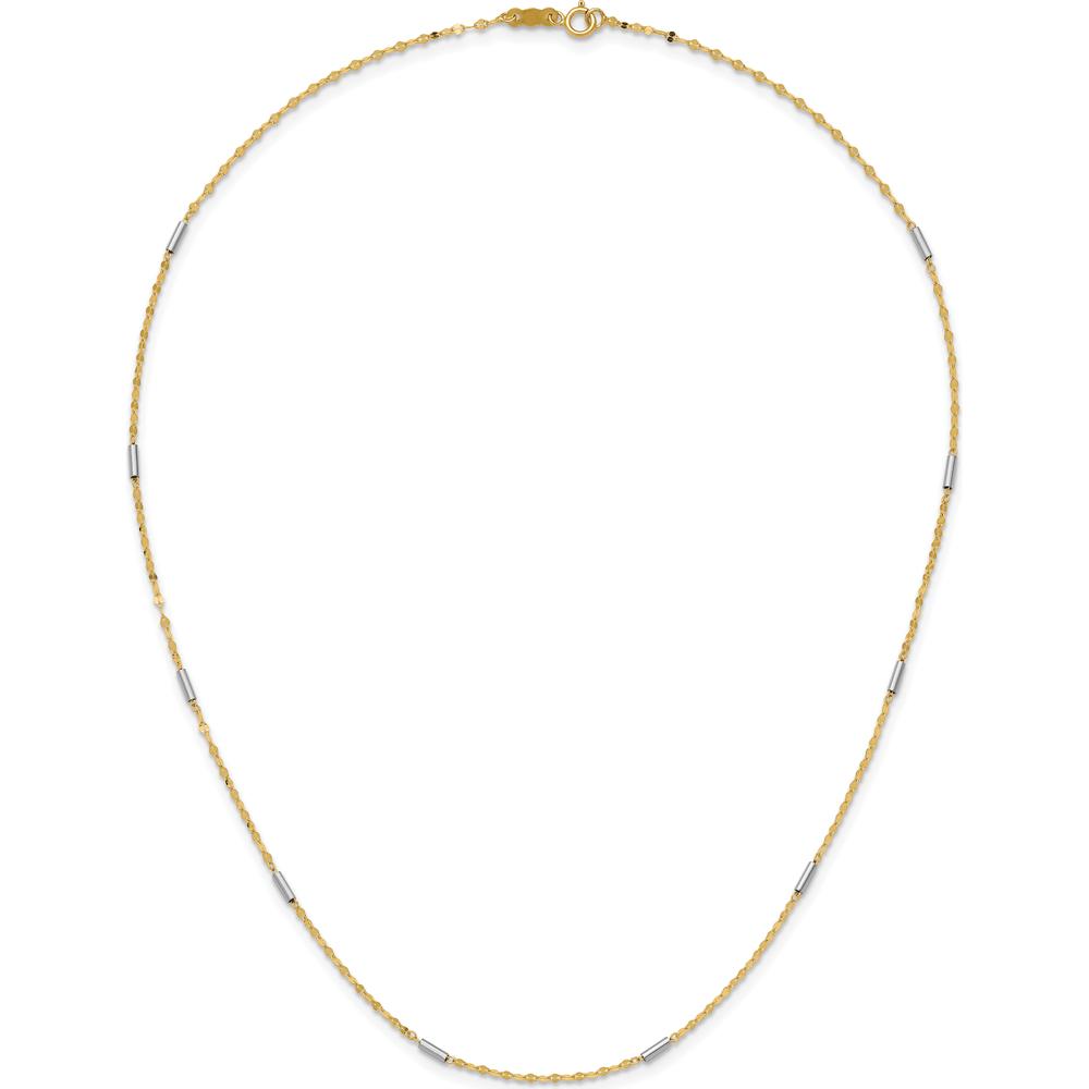 14K Two-Tone Gold Fancy 18" Diamond-cut Chain Necklace by 0