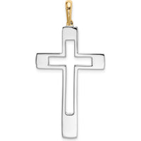 14K Two-Tone Gold Fancy Cross Pendant - Faith-Inspired Design by Oro Pregiato
