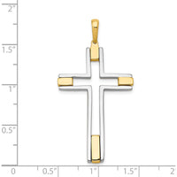 14K Two-Tone Gold Fancy Cross Pendant - Faith-Inspired Design by Oro Pregiato